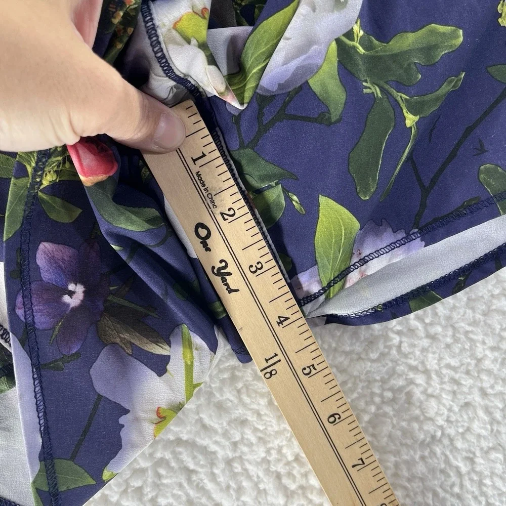 Oiselle Roga Shorts Women's Size 8 Blue Peony Casual Active Gym Workout Lined - Picture 5 of 10